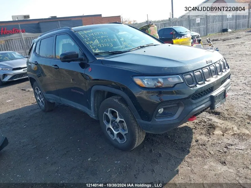 2022 Jeep Compass VIN: 3C4NJDDB9NT220804 Lot: 12140140