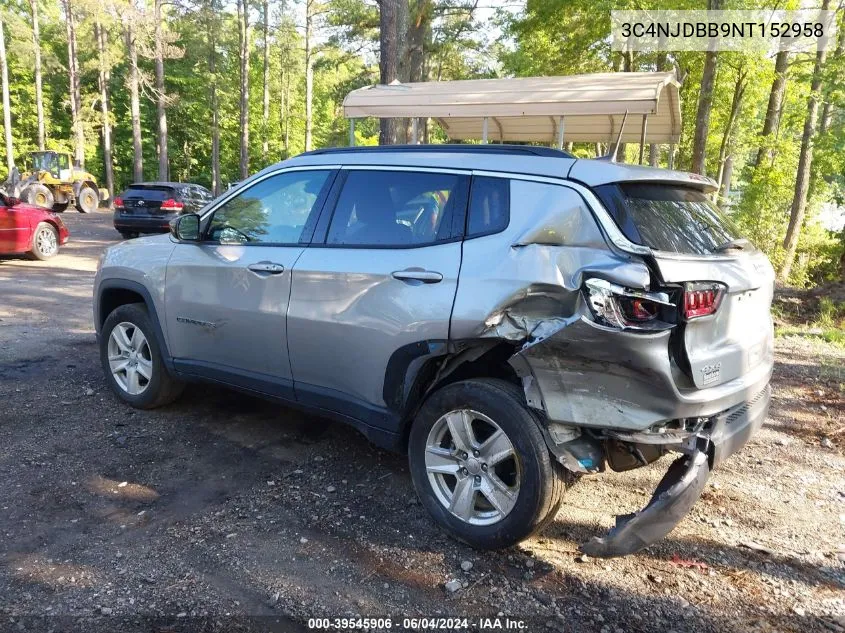 2022 Jeep Compass Latitude 4X4 VIN: 3C4NJDBB9NT152958 Lot: 39545906