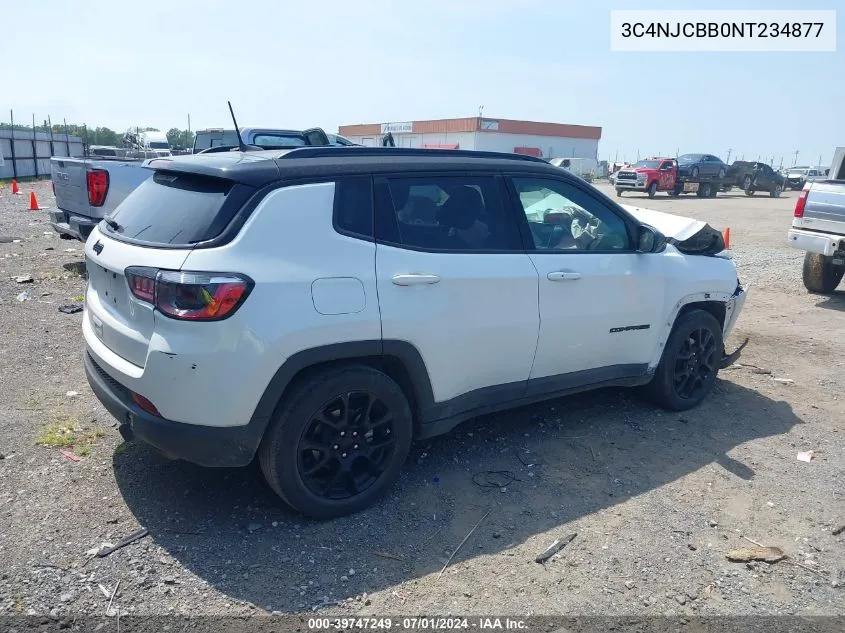 2022 Jeep Compass Altitude Fwd VIN: 3C4NJCBB0NT234877 Lot: 39747249