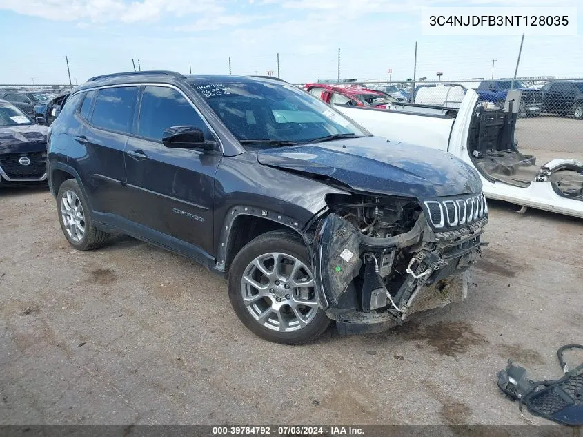 2022 Jeep Compass Latitude Lux 4X4 VIN: 3C4NJDFB3NT128035 Lot: 39784792