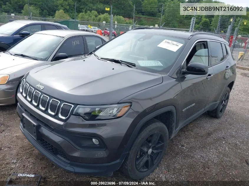 2022 Jeep Compass Latitude 4X4 VIN: 3C4NJDBB9NT216092 Lot: 39823696