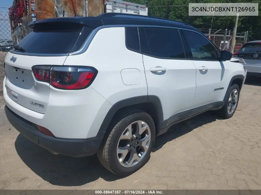 2022 Jeep Compass Limited 4X4 VIN: 3C4NJDCBXNT126965 Lot: 39847357