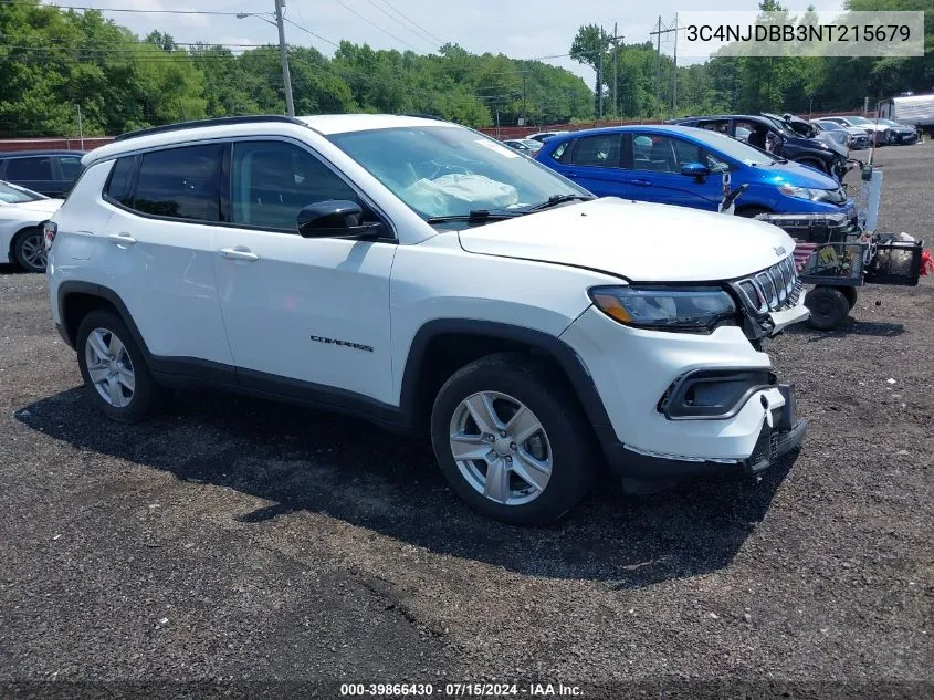 2022 Jeep Compass Latitude 4X4 VIN: 3C4NJDBB3NT215679 Lot: 39866430