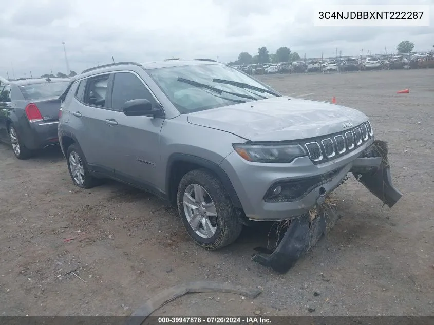 2022 Jeep Compass Latitude 4X4 VIN: 3C4NJDBBXNT222287 Lot: 39947878