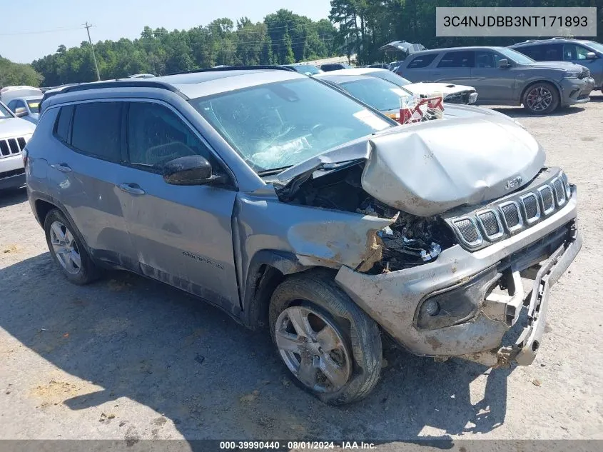 2022 Jeep Compass Latitude 4X4 VIN: 3C4NJDBB3NT171893 Lot: 39990440