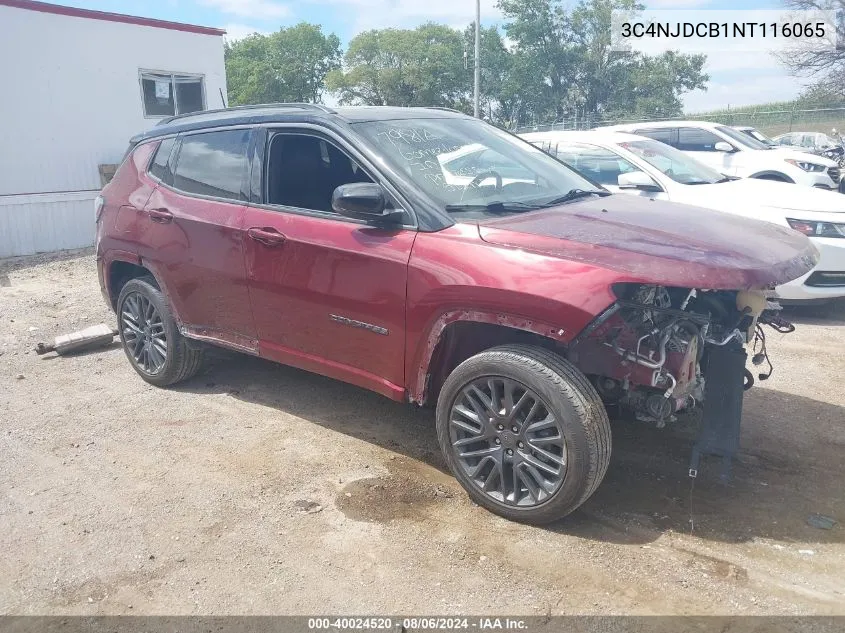 2022 Jeep Compass High Altitude 4X4 VIN: 3C4NJDCB1NT116065 Lot: 40024520