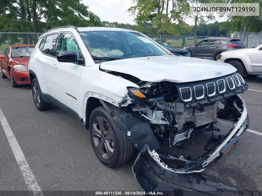 2022 Jeep Compass Latitude Lux 4X4 VIN: 3C4NJDFB9NT129190 Lot: 40111330