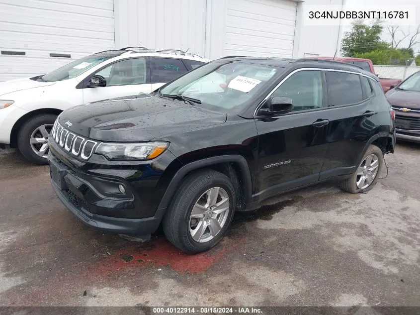 2022 Jeep Compass Latitude 4X4 VIN: 3C4NJDBB3NT116781 Lot: 40122914