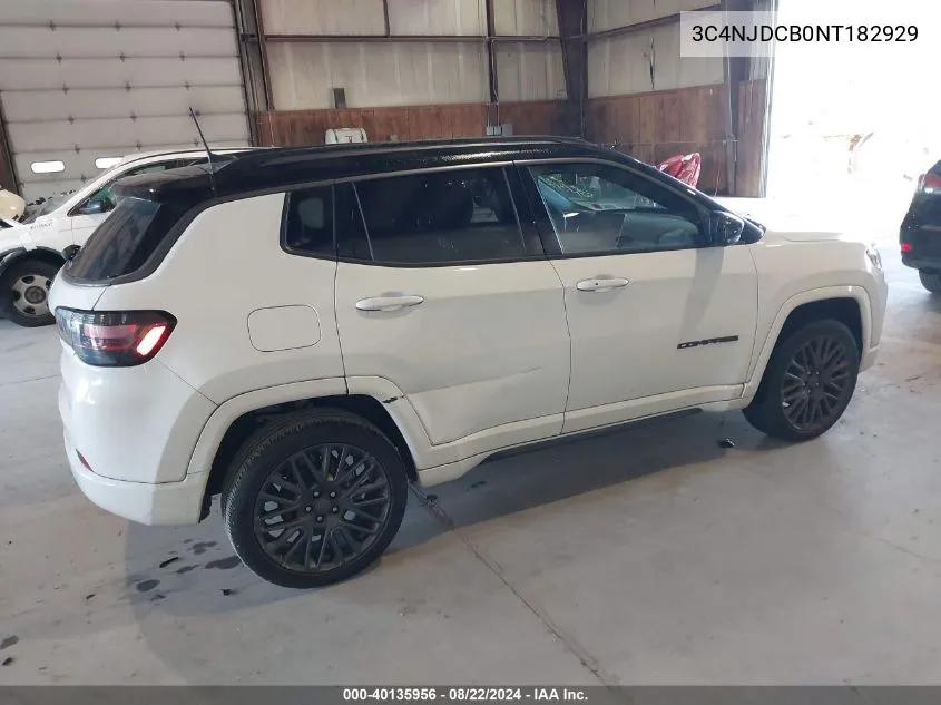 2022 Jeep Compass High Altitude 4X4 VIN: 3C4NJDCB0NT182929 Lot: 40135956