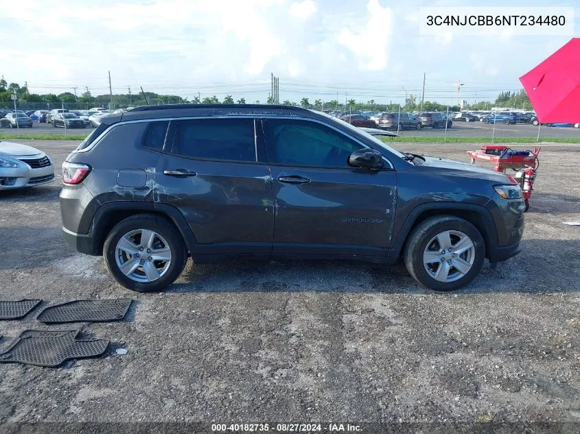 2022 Jeep Compass Latitude Fwd VIN: 3C4NJCBB6NT234480 Lot: 40182735