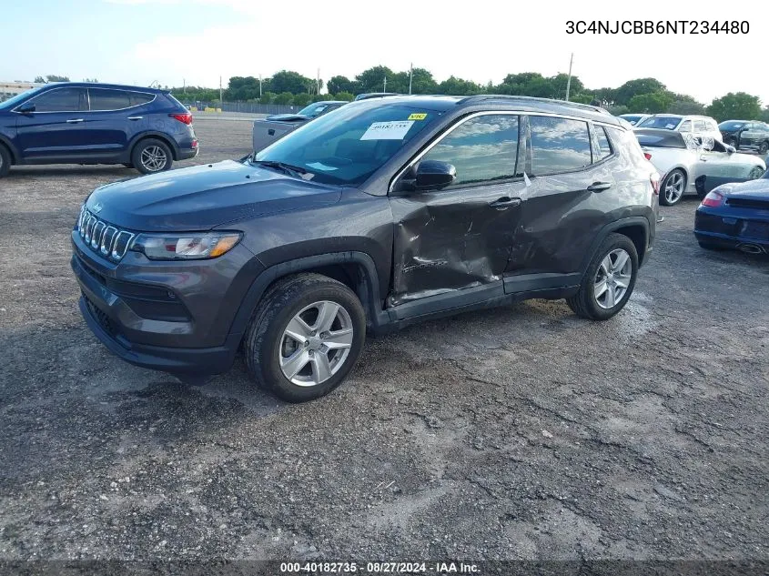 2022 Jeep Compass Latitude Fwd VIN: 3C4NJCBB6NT234480 Lot: 40182735