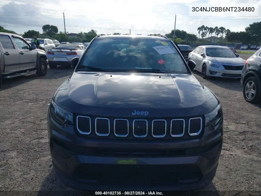 2022 Jeep Compass Latitude Fwd VIN: 3C4NJCBB6NT234480 Lot: 40182735