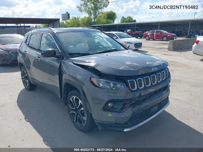 3C4NJDCB2NT190482 2022 Jeep Compass Limited 4X4