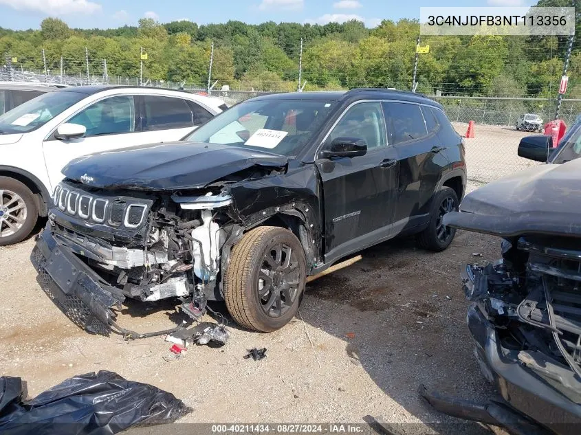 2022 Jeep Compass Latitude Lux 4X4 VIN: 3C4NJDFB3NT113356 Lot: 40211434