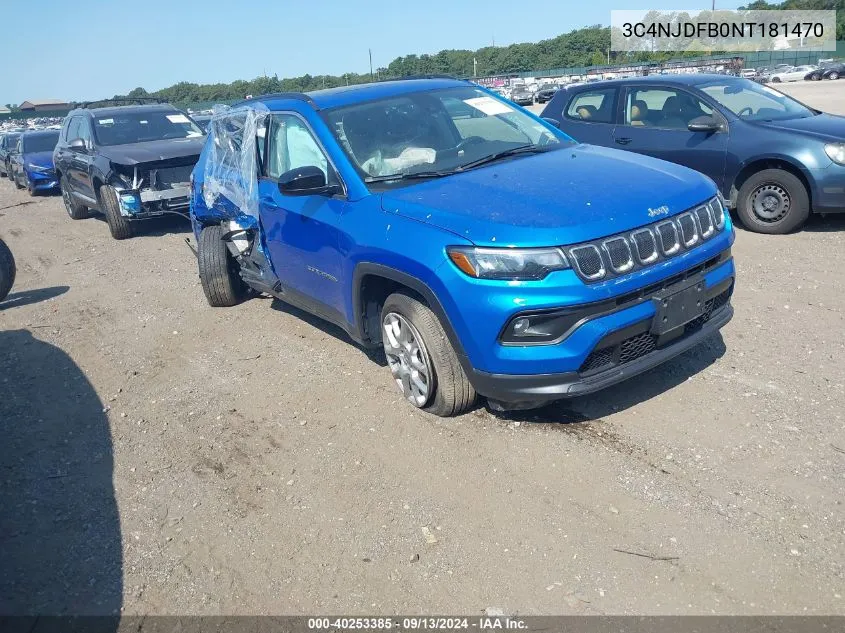 2022 Jeep Compass Latitude Lux VIN: 3C4NJDFB0NT181470 Lot: 40253385