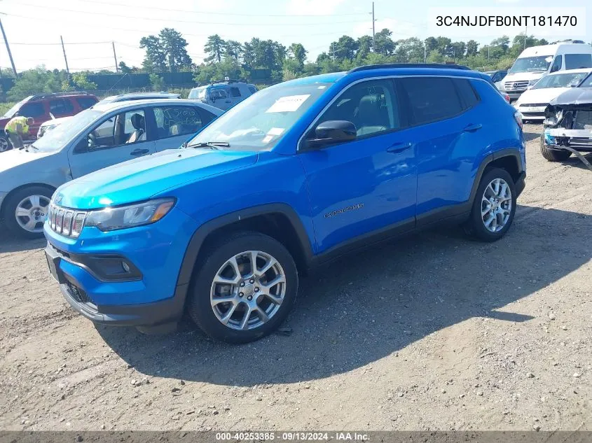 2022 Jeep Compass Latitude Lux VIN: 3C4NJDFB0NT181470 Lot: 40253385