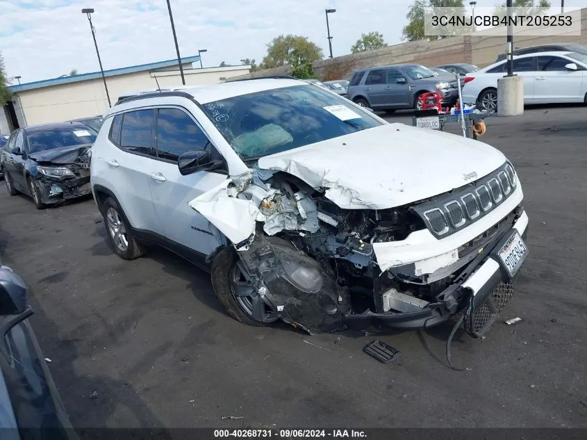 2022 Jeep Compass Latitude Fwd VIN: 3C4NJCBB4NT205253 Lot: 40268731