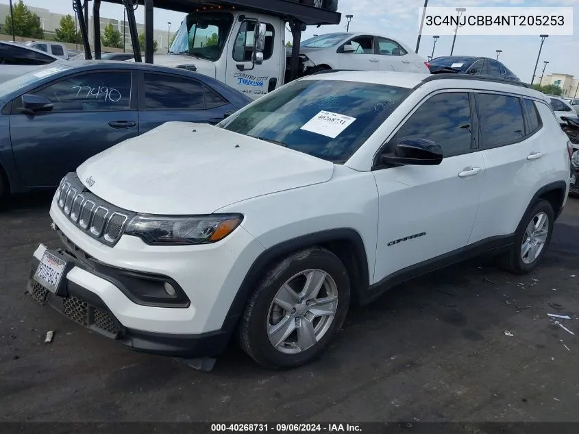 2022 Jeep Compass Latitude Fwd VIN: 3C4NJCBB4NT205253 Lot: 40268731