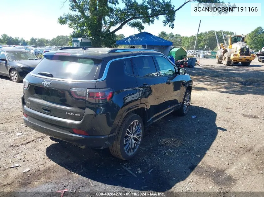 2022 Jeep Compass Limited 4X4 VIN: 3C4NJDCB8NT191166 Lot: 40284278