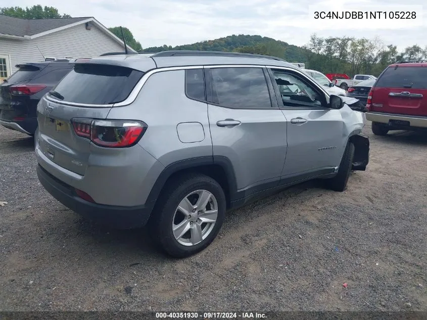 2022 Jeep Compass Latitude 4X4 VIN: 3C4NJDBB1NT105228 Lot: 40351930