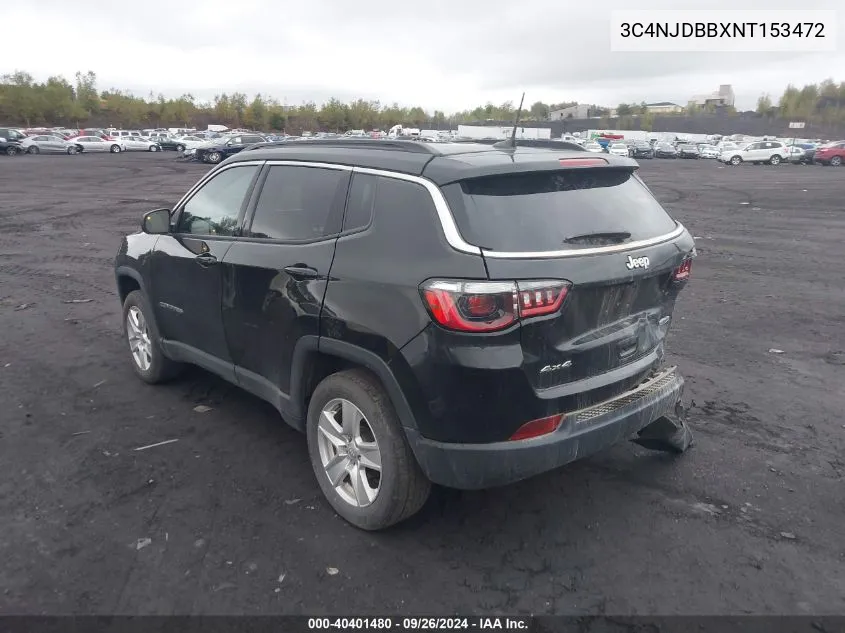 2022 Jeep Compass Latitude 4X4 VIN: 3C4NJDBBXNT153472 Lot: 40401480