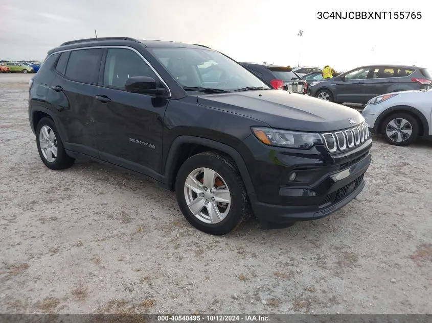 2022 Jeep Compass Latitude Fwd VIN: 3C4NJCBBXNT155765 Lot: 40540495