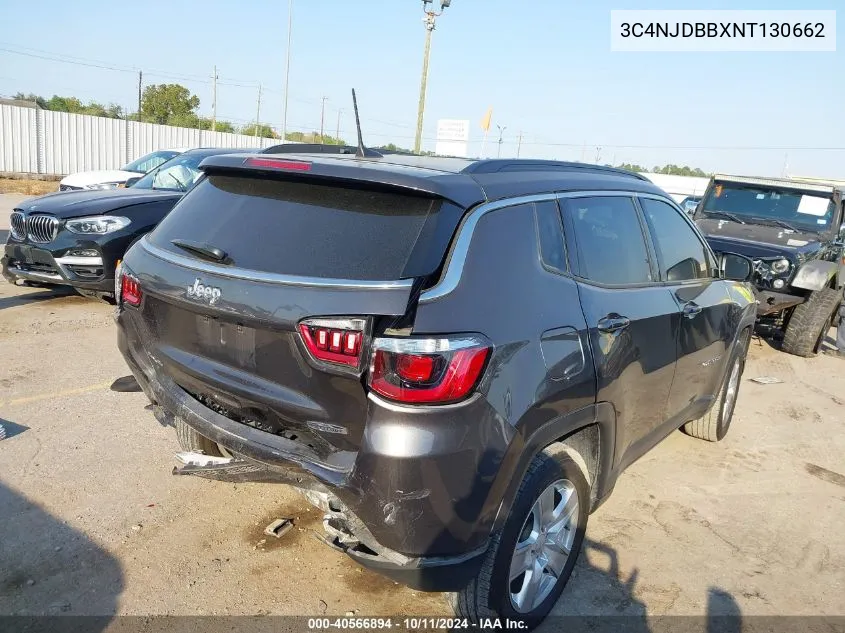 2022 Jeep Compass Latitude 4X4 VIN: 3C4NJDBBXNT130662 Lot: 40566894