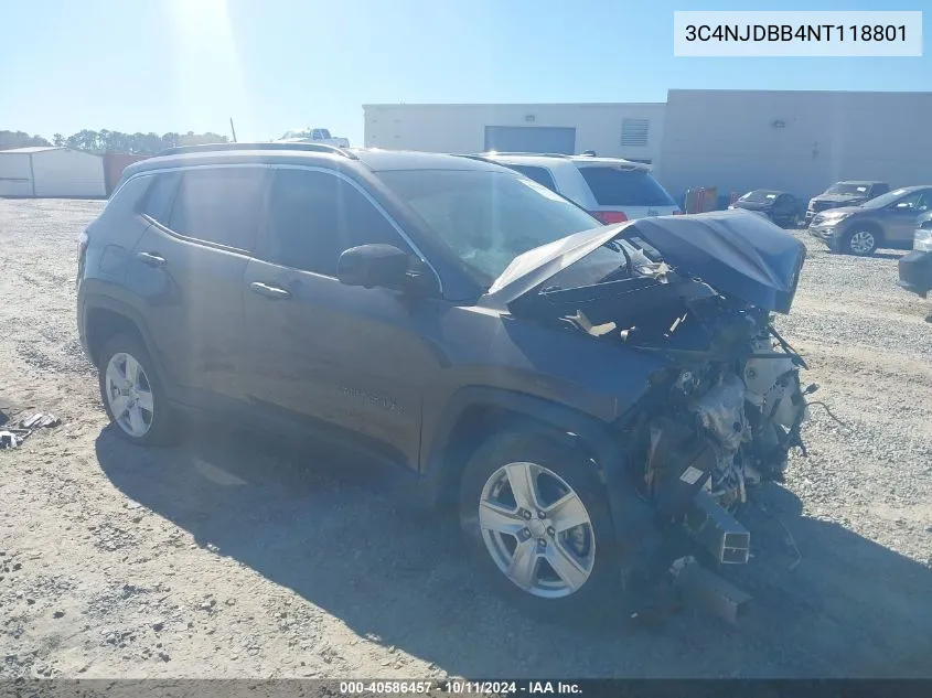 2022 Jeep Compass Latitude 4X4 VIN: 3C4NJDBB4NT118801 Lot: 40586457