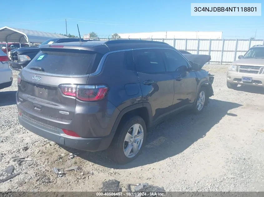 2022 Jeep Compass Latitude 4X4 VIN: 3C4NJDBB4NT118801 Lot: 40586457