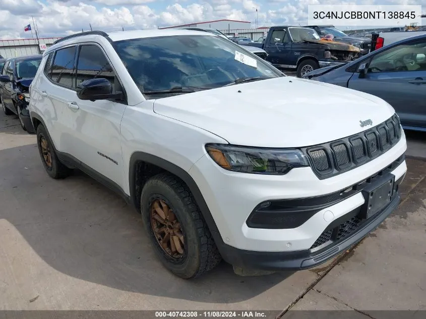 2022 Jeep Compass Latitude Fwd VIN: 3C4NJCBB0NT138845 Lot: 40742308