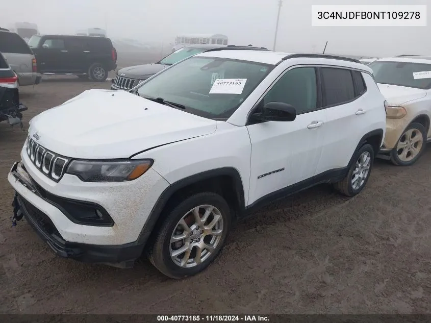 2022 Jeep Compass Latitude Lux 4X4 VIN: 3C4NJDFB0NT109278 Lot: 40773185