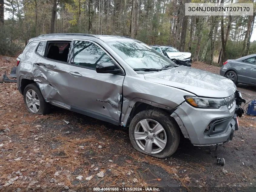 2022 Jeep Compass Latitude 4X4 VIN: 3C4NJDBB2NT207170 Lot: 40861688