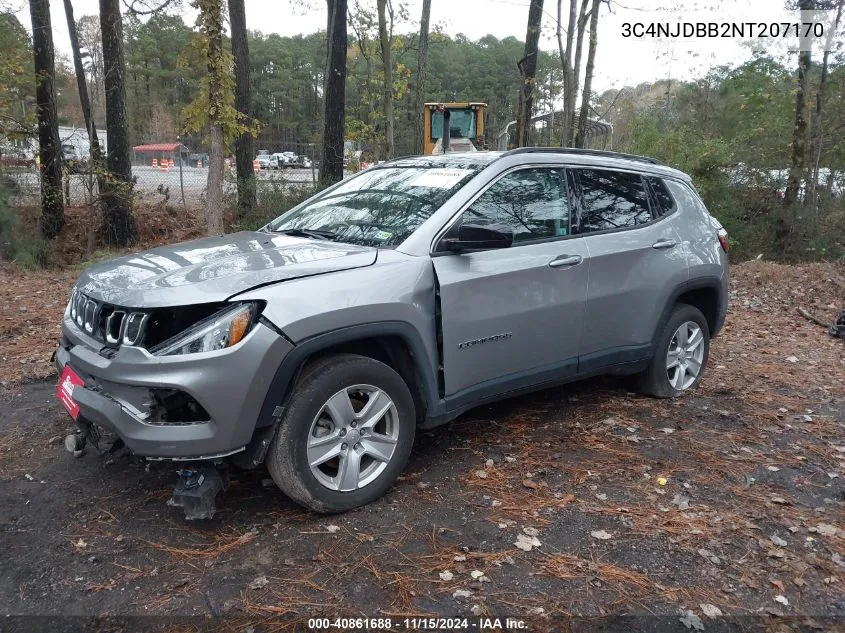 2022 Jeep Compass Latitude 4X4 VIN: 3C4NJDBB2NT207170 Lot: 40861688