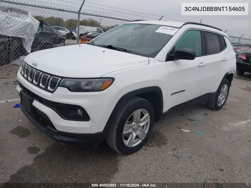 2022 Jeep Compass Latitude 4X4 VIN: 3C4NJDBB8NT154605 Lot: 40882982