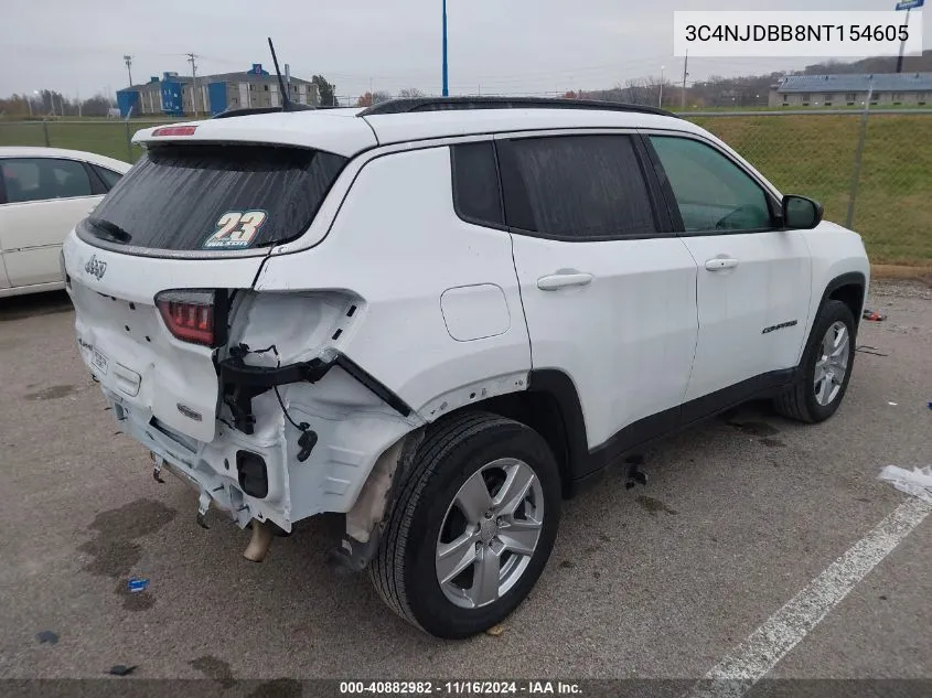 2022 Jeep Compass Latitude 4X4 VIN: 3C4NJDBB8NT154605 Lot: 40882982