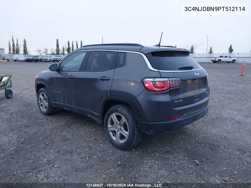 2023 Jeep Compass Latitude VIN: 3C4NJDBN9PT512114 Lot: 12130427