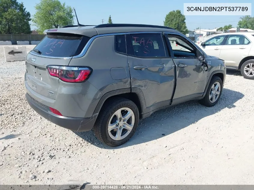 2023 Jeep Compass Latitude 4X4 VIN: 3C4NJDBN2PT537789 Lot: 39714428