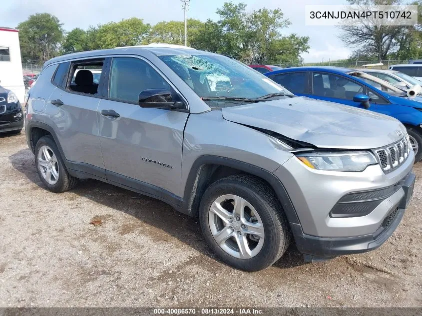 2023 Jeep Compass Sport 4X4 VIN: 3C4NJDAN4PT510742 Lot: 40086570