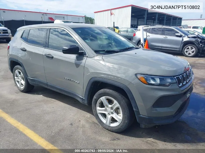 2023 Jeep Compass Sport 4X4 VIN: 3C4NJDAN7PT510802 Lot: 40263763