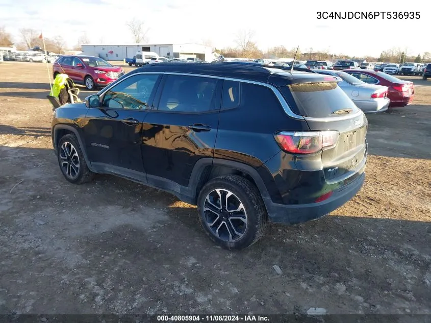 2023 Jeep Compass Limited 4X4 VIN: 3C4NJDCN6PT536935 Lot: 40805904