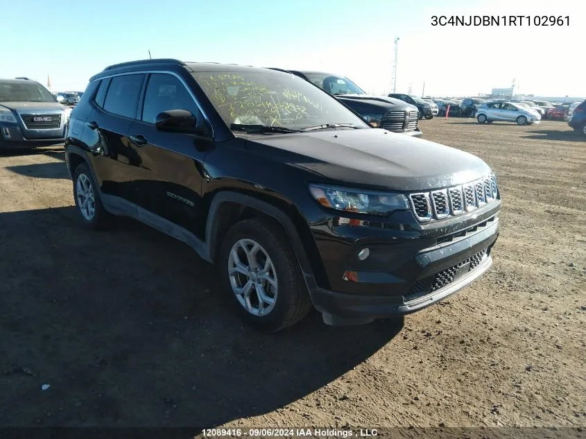 2024 Jeep Compass Latitude VIN: 3C4NJDBN1RT102961 Lot: 12089416