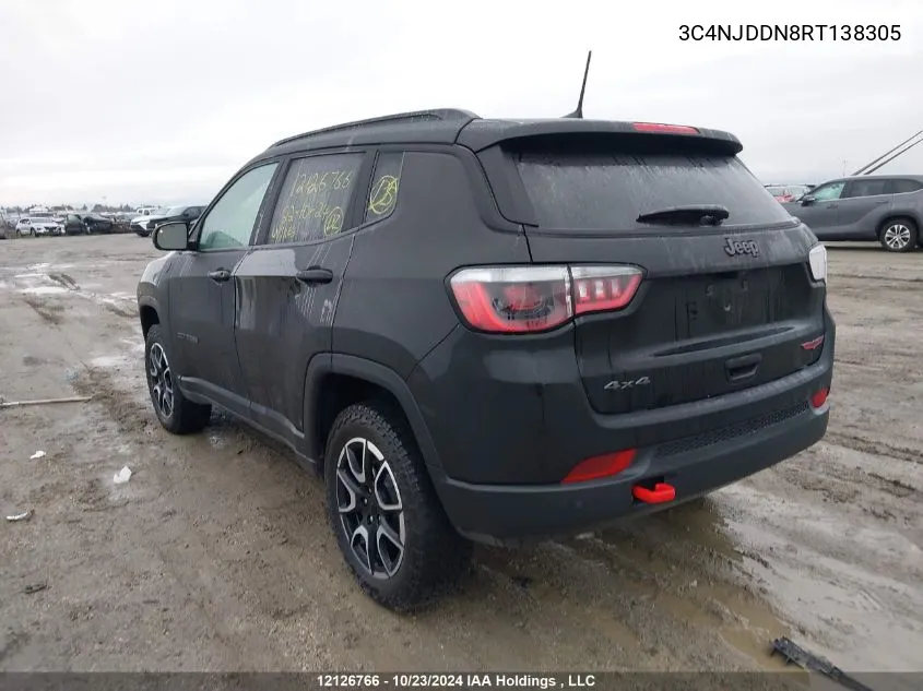 2024 Jeep Compass Trailhawk VIN: 3C4NJDDN8RT138305 Lot: 12126766