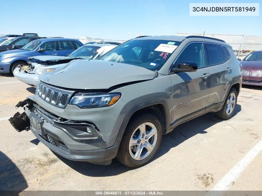 2024 Jeep Compass Latitude 4X4 VIN: 3C4NJDBN5RT581949 Lot: 39848672