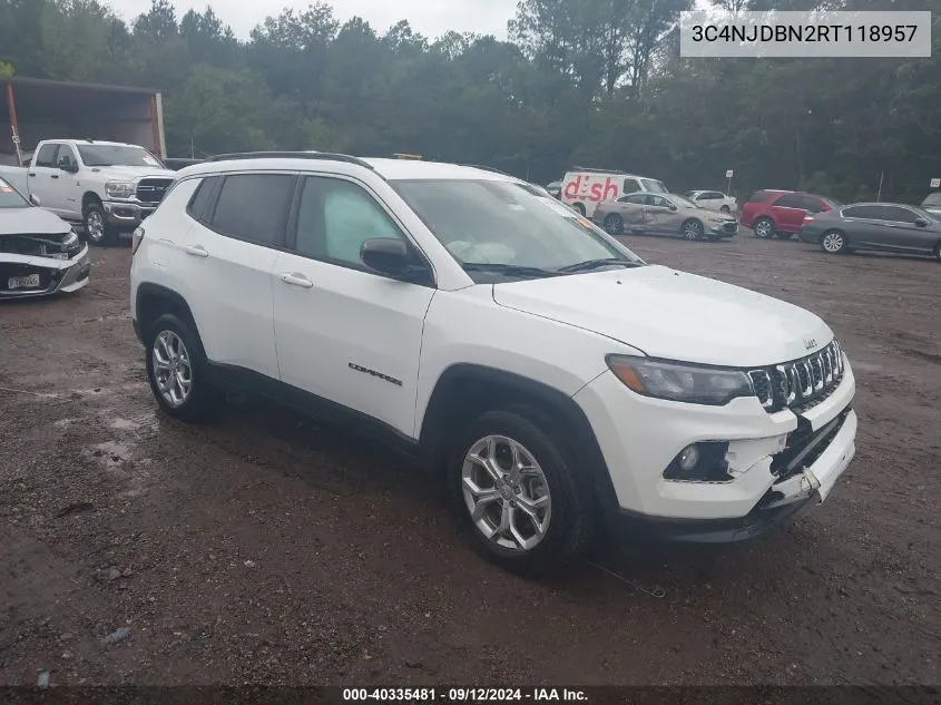 2024 Jeep Compass Latitude 4X4 VIN: 3C4NJDBN2RT118957 Lot: 40335481