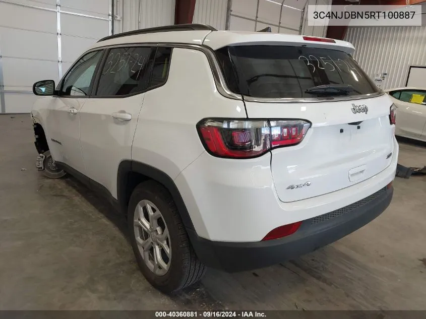 2024 Jeep Compass Latitude 4X4 VIN: 3C4NJDBN5RT100887 Lot: 40360881