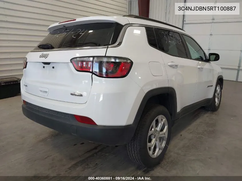 2024 Jeep Compass Latitude 4X4 VIN: 3C4NJDBN5RT100887 Lot: 40360881