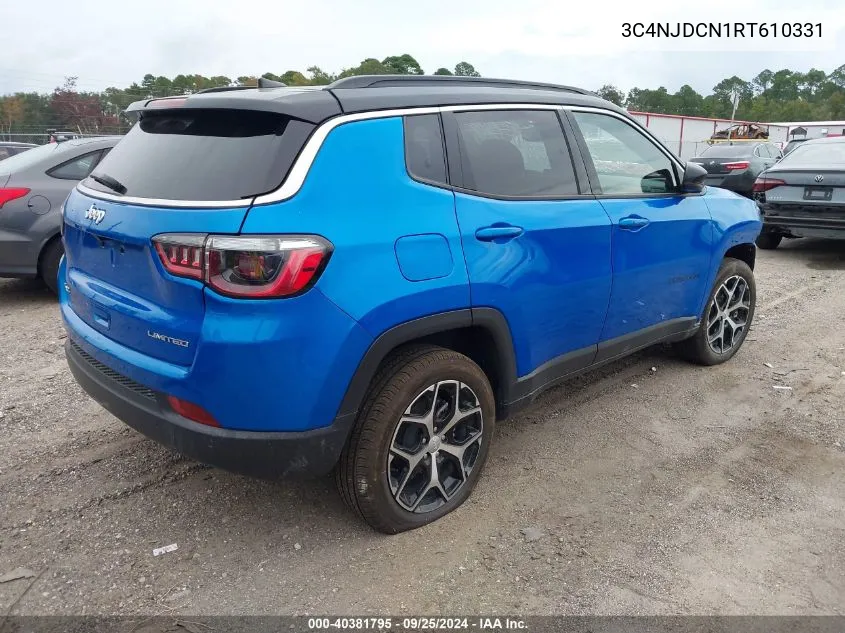 2024 Jeep Compass Limited VIN: 3C4NJDCN1RT610331 Lot: 40381795