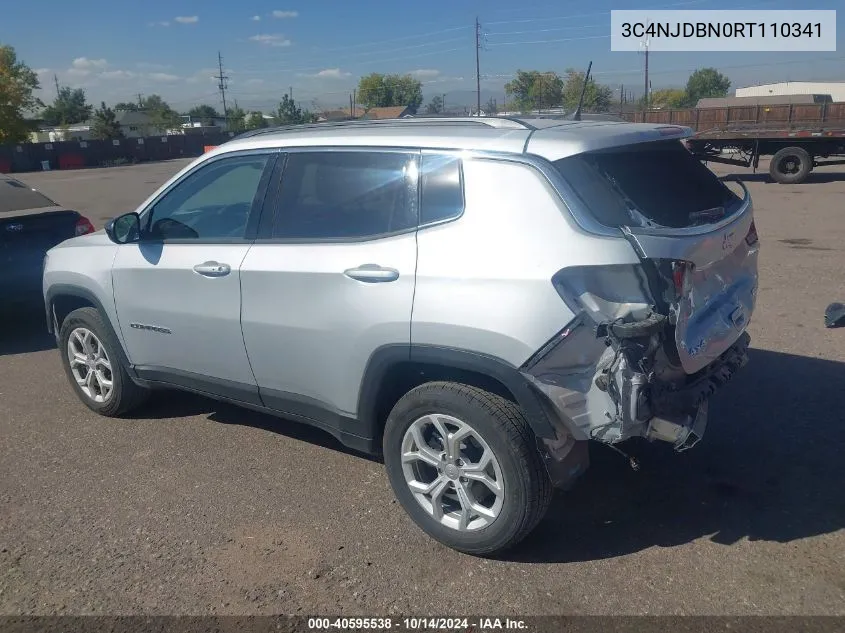 2024 Jeep Compass Latitude 4X4 VIN: 3C4NJDBN0RT110341 Lot: 40595538