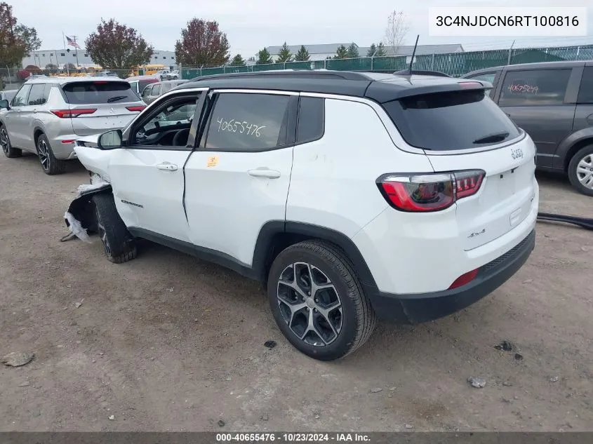 2024 Jeep Compass Limited 4X4 VIN: 3C4NJDCN6RT100816 Lot: 40655476