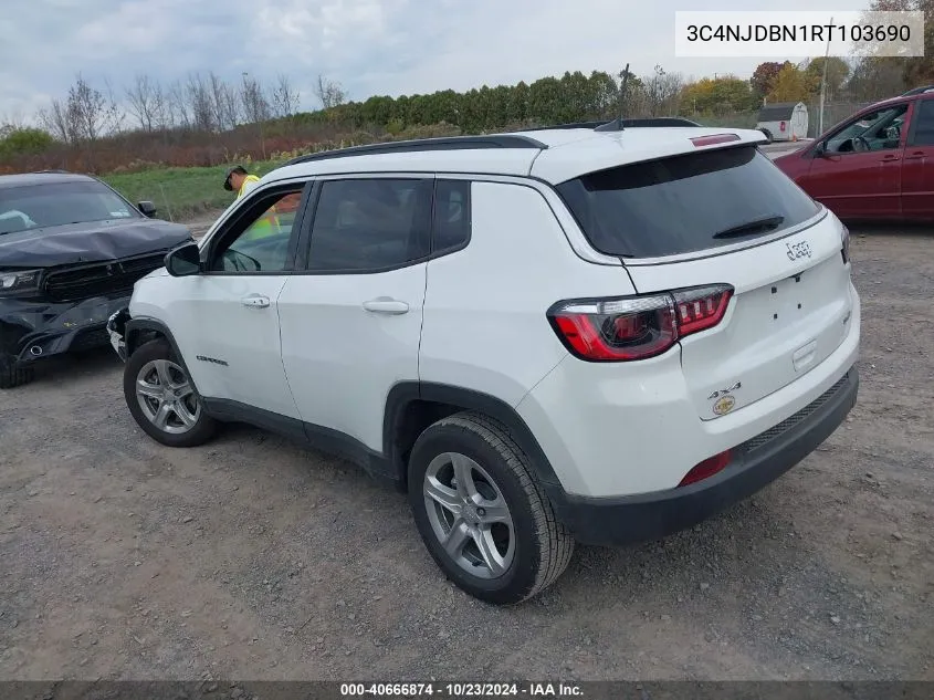 2024 Jeep Compass Latitude 4X4 VIN: 3C4NJDBN1RT103690 Lot: 40666874